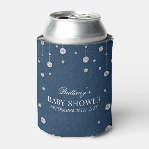 Blue Jean Denim und Diamond Baby Shower Dosenkühler
