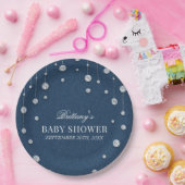 Blue Jean Denim und Diamond Baby Shower Pappteller (Party)