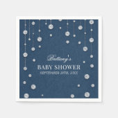 Blue Jean Denim und Diamond Baby Shower Serviette (Vorderseite)