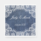 Blue Jean Denim und Lace Paper Serviette (Vorderseite)