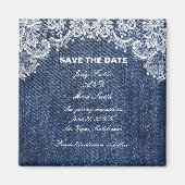 Blue Jean Denim und Lace Save the Date Magnet (Vorne)