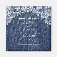 Blue Jean Denim und Lace Save the Date