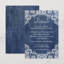 Blue Jean Denim und Lace Wedding Details Umschließ