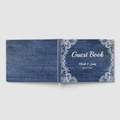 Blue Jean Denim und Lace Wedding Guest Book Gästebuch (Voll)