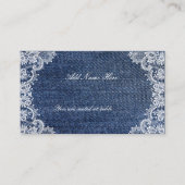 Blue Jean Denim und Spitzentabelle Platzkarte (Vorderseite)