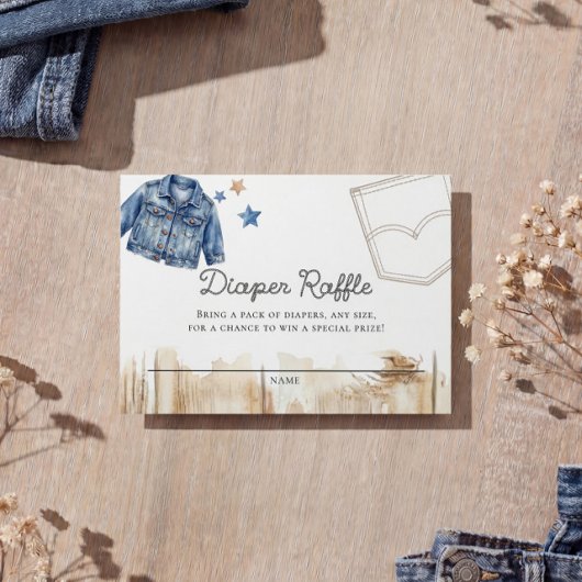 Blue Jean Denim Windel Raffle  Begleitkarte