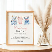 Blue Jean Don't Say Baby Shower Game Sign Poster