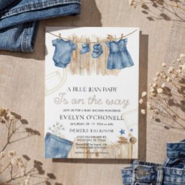 Blue Jean Girl Baby Shower Invitation Einladung