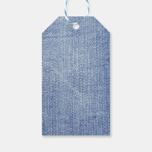 Blue jean girls denim baby shower thank you favor geschenkanhänger (Rückseite)