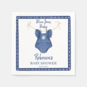 Blue Jean Girls Kleidung auf der Line Baby Dusche Serviette (Vorderseite)