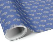 Blue Jean, Grey Hearts Wrapping Paper Geschenkpapier (Rolleneckpunkt)