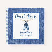 Blue jean It's a boy baby shower guest book Notizblock (Vorderseite)