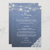 Blue Jean Lace String Lights Einladung (Vorne/Hinten)