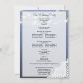 Blue Jean, Lace String Lights Zeremony Program Einladung (Rückseite)