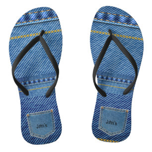 Blue Jean Look Flip Flops Badesandalen