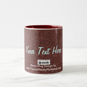 Blue Jean Material, Ihr Text hier Zweifarbige Tasse