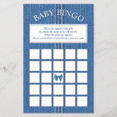 Blue Jean mit Stiften Girl Shower Bingo Spiel Flyer (Vorne)