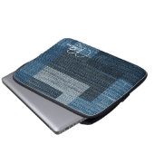 Blue Jean Patch Imitate Burlap Laptopschutzhülle (Vorne Knopf)