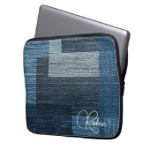 Blue Jean Patch Imitate Burlap Laptopschutzhülle (Vorderseite Links)