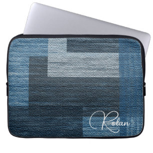 Blue Jean Patch Imitate Burlap Laptopschutzhülle