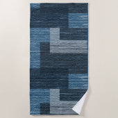 Blue Jean Patch Imitate Burlap Strandtuch (Vorderseite)