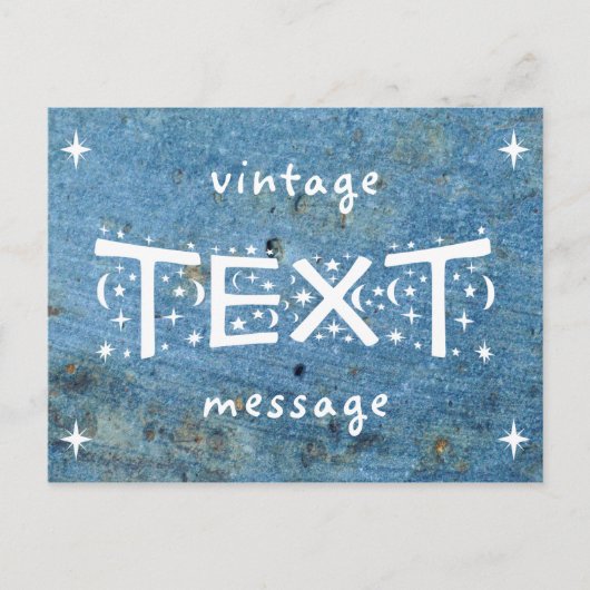 Blue Jean Rock Vintage Textnachricht Postkarte (Vorderseite)