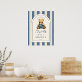Blue Jean Teddy Bear Baby Shower Welcome Sign Poster (Küche)