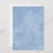 Blue Jeans Baby Boy Shower Denim Einladung (Rückseite)