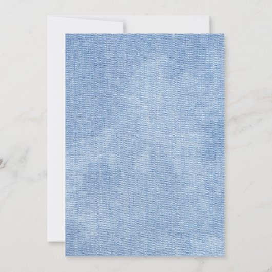 Blue Jeans Baby Dusche Denim Country Floral Einladung (Rückseite)