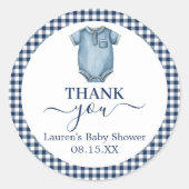Blue Jeans Baby Dusche Round Sticker (Vorderseite)