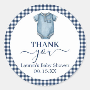 Blue Jeans Baby Dusche Round Sticker