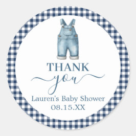 Blue Jeans Baby Dusche Rundkleber Runder Aufkleber