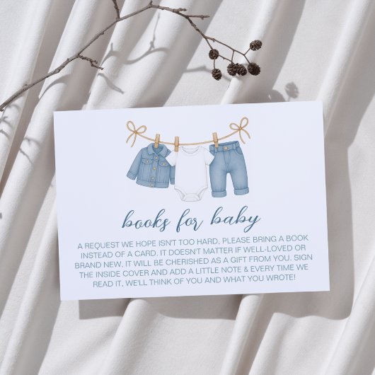 Blue Jeans Baby Showbücher für Baby Begleitkarte