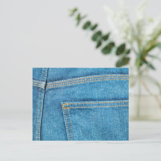 Blue Jeans Back Pocket Postkarte (Stehend Vorderseite)