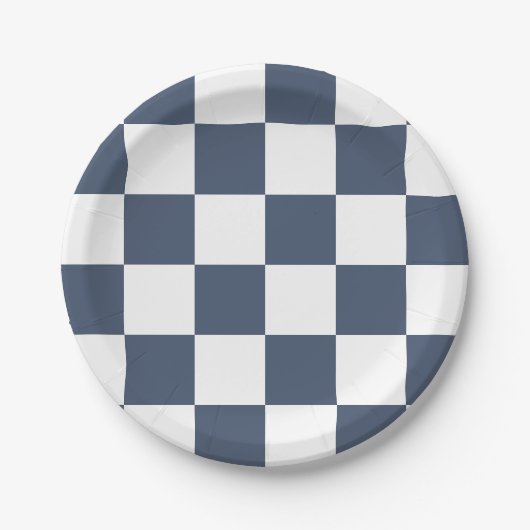 Blue Jeans Blue/White Checkered Pappteller (Vorderseite)