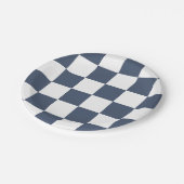 Blue Jeans Blue/White Checkered Pappteller (Schrägansicht)