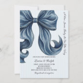 Blue Jeans Bow Baby Shower Einladung (Vorderseite)