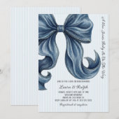 Blue Jeans Bow Baby Shower Einladung (Vorne/Hinten)
