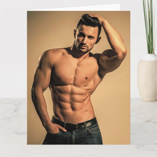 Blue Jeans Boy Hot Typ Greetings Card Karte (Vorderseite)