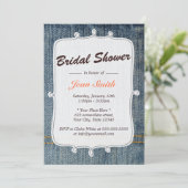 Blue Jeans Country Bridal Dusche Einladung (Stehend Vorderseite)