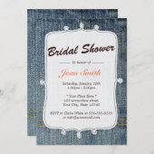 Blue Jeans Country Bridal Dusche Einladung (Vorne/Hinten)