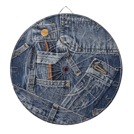 Blue Jeans Denim Abstrakt Art Dartscheibe (vorne)