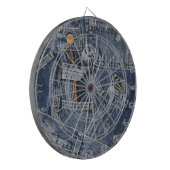 Blue Jeans Denim Abstrakt Art Dartscheibe (Vorderseite Links)