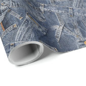 Blue Jeans Denim Abstrakt Art Geschenkpapier (Rolleneckpunkt)