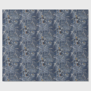 Blue Jeans Denim Abstrakt Art Geschenkpapier