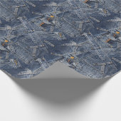 Blue Jeans Denim Abstrakt Art Geschenkpapier (Ecke)