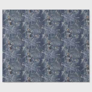 Blue Jeans Denim Abstrakt Art Geschenkpapier