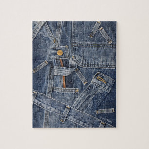 Blue Jeans Denim Abstrakt Art Puzzle