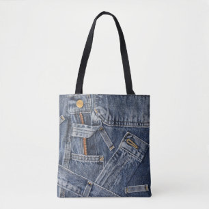Blue Jeans Denim Abstrakt Art Tasche