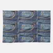 Blue Jeans-Denim-Blick-Tasche Geschirrtuch (Horizontal)